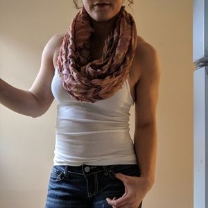 Light weight patterned infinity scarf.